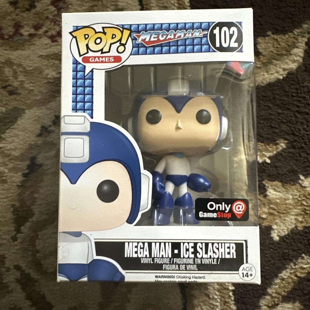Funko Pop Mega Man Ice Slasher 102 GameStop Exclusive Rare Vaulted Retro Gaming